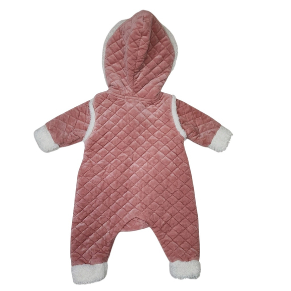 Tahari Baby Pink Quilted Sherpa Lined Bunting Snowsuit 0–3 Months - Picture 2 of 6